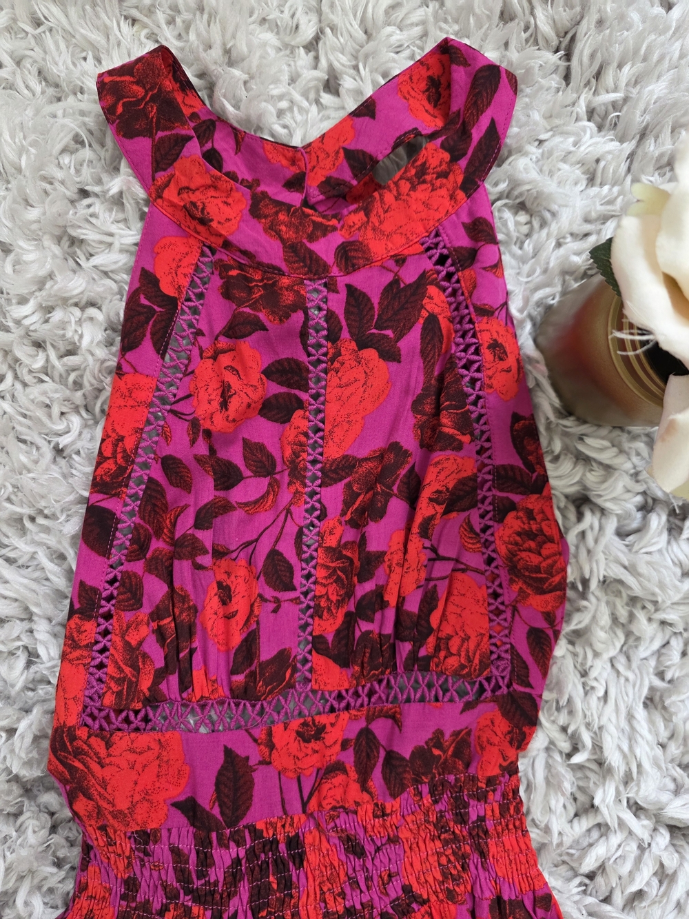 Abel The Label Floral Maxi Dress - Smocked Waist Sz S - Picture 8 of 16